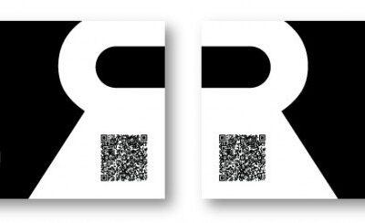 Melnbaltas vizītkartes ar Soft Touch laminātu un QR kodu