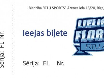 Biļešu izgatavošanas piemērs - florbola ieejas biļete ar perforāciju