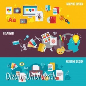 Illustration of graphic design, creativity and digital printing with printer and color icons