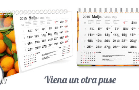 Galda kalendārs ar apelsīniem, 2. variants – viena un otra puse